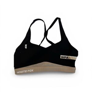 White Fox Boutique Black and Tan Sports Bra